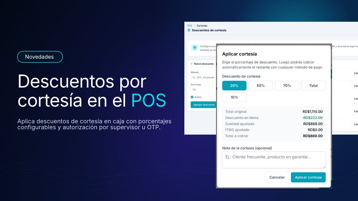 Descuentos por cortesía en el POS