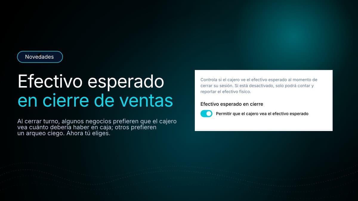 Efectivo esperado en cierre mediante configuración