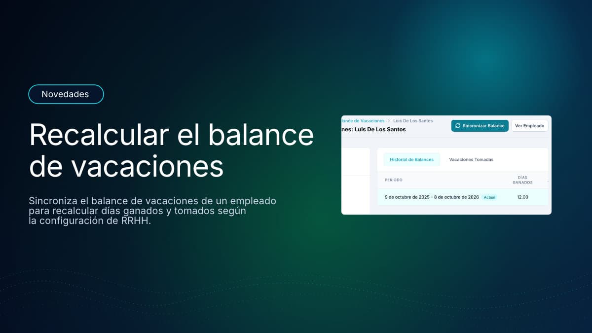 Recalcular el balance de vacaciones