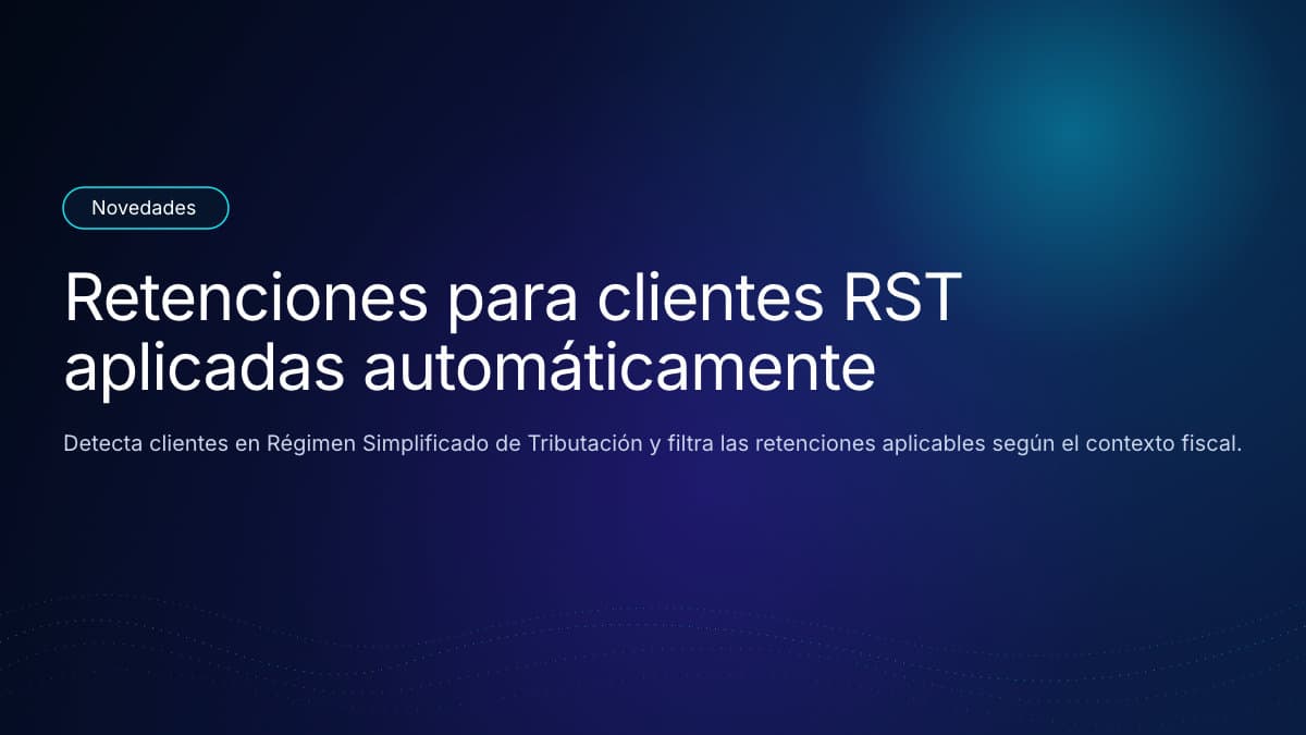 Retenciones para clientes RST aplicadas automáticamente