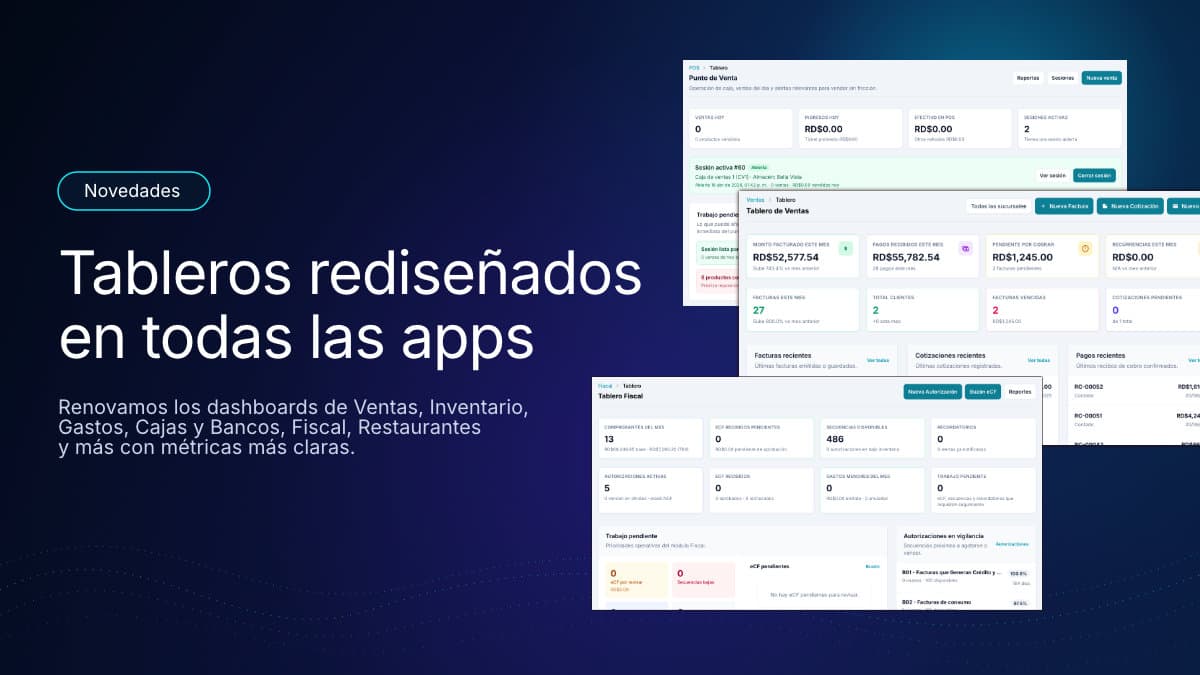 Tableros rediseñados en todas las aplicaciones