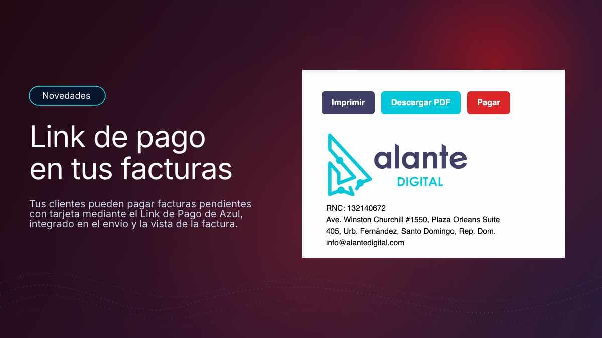 Link de Pago de Azul Dominicana en tus facturas